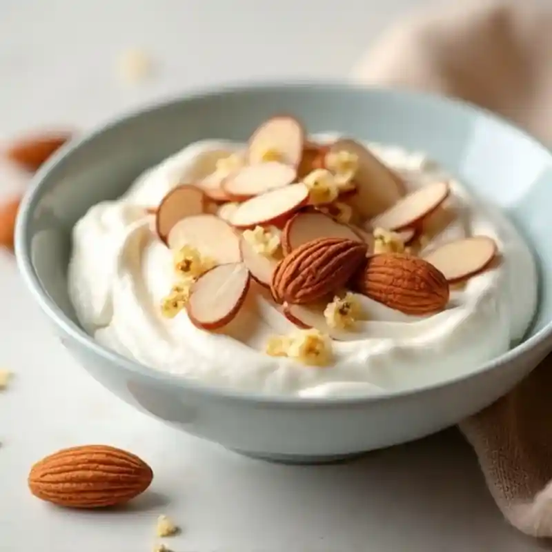Almonds and sugar-free yogurt
